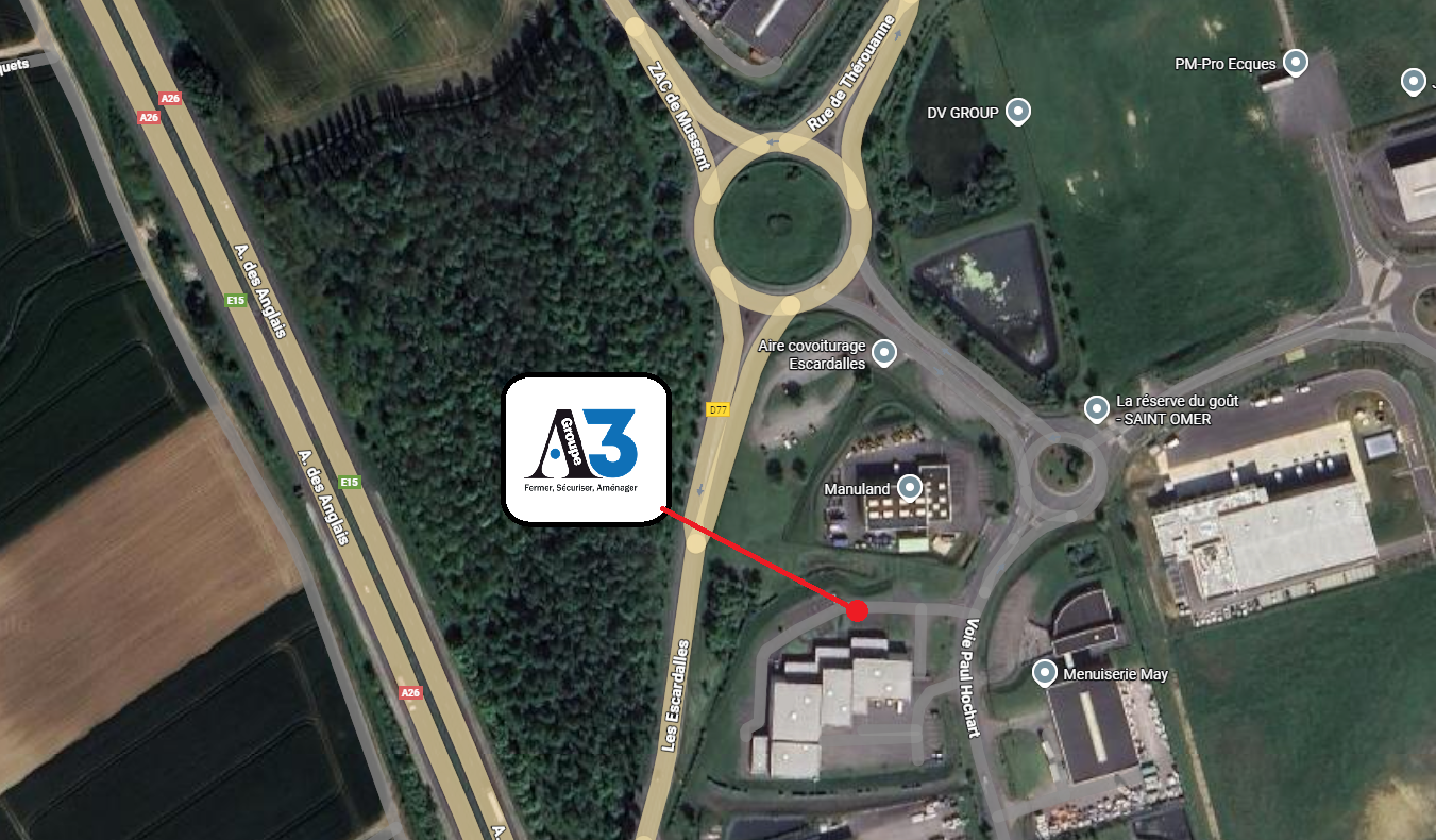 Plan d’accès au siège du Groupe A3